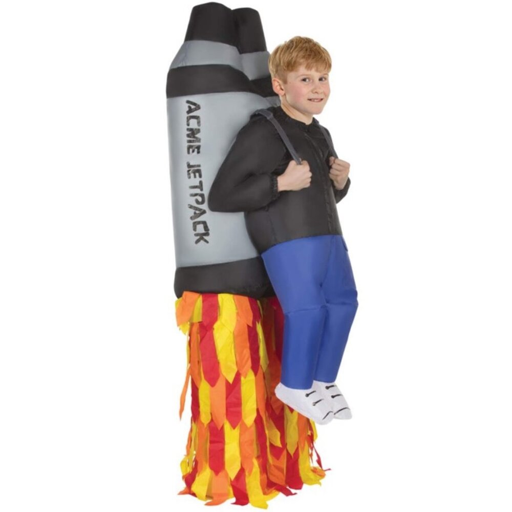 Child Boys Morph Costumes Inflatable JET PACK Halloween Costume OSFM Blow Up NWT